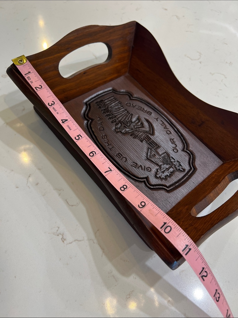 Vintage Give Us This Day Our Daily Bread Wooden Tray Wall Decor - Picture 8 of 9